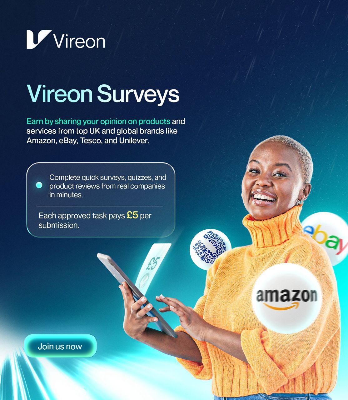 Vireon surveys earning flyer